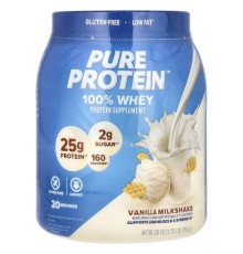 Pure Protein, 100%-вий сироватковий протеїн, ванільний молочний коктейль, 793 г (1,75 фунта)
