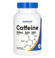 Nutricost, кофеїн, 200 мг, 250 капсул