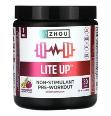 Zhou Nutrition, Lite Up, передтренувальний комплекс, ягідний лимонад, без стимуляторів, 213 г (7,5 унції)