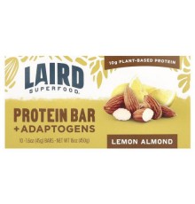 Laird Superfood, протеїновий батончик із адаптогенами, лимон і мигдаль, 10 упаковок по 45 г (1,6 унції)
