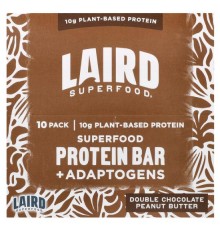 Laird Superfood, протеїновий батончик із суперфудами й адаптогенами, подвійний шоколад із арахісовою пастою, 10 батончиків по 45 г (1,6 унції)