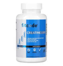 fitcode, Creatine1000, креатин, 1000 мг, 60 веганських капсул (500 мг у капсулі)