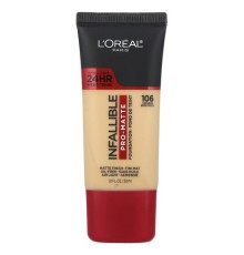 L'Oréal, Infallible, тональна основа для матування, 106 сонячно-бежевий, 30 мл (1 рідк. унція)