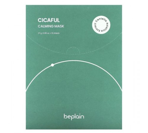 Beplain, Cicaful Calming Beauty Mask, 10 Sheet Masks, 0.95 oz (27 g) Each