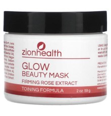 Zion Health, Glow Beauty Mask, зміцнювальний екстракт троянди, 56,69 г (2 унції)