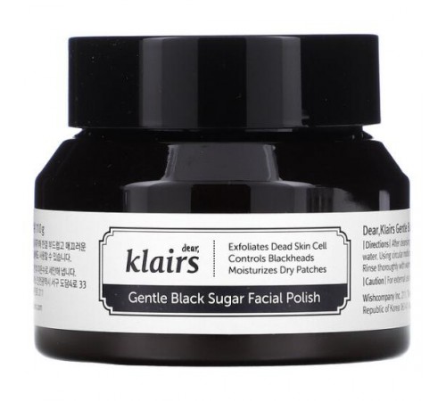 Dear, Klairs, Лак для обличчя Gentle Black Sugar, 3,8 унції (110 г)