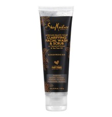 SheaMoisture, Clarifying Facial Wash & Scrub, африканське чорне мило, 4 унції (113 г)