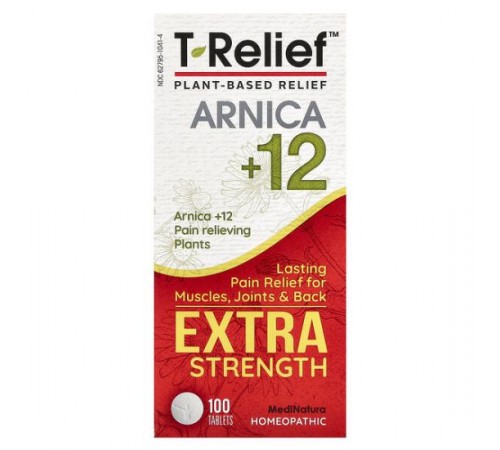 MediNatura, T-Relief, Arnica + 12, Extra Strength, 90 Tablets