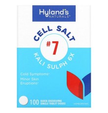 Hyland's Naturals, Cell Salt #7, Kali Sulph 6X, 100 швидкорозчинних одноразових таблеток