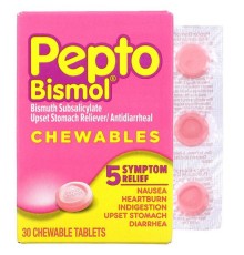 Pepto Bismol, Pepto Bismol, жувальні таблетки, 30 жувальних таблеток