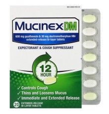 Mucinex, Mucinex DM, 20 двошарових таблеток пролонгованого вивільнення