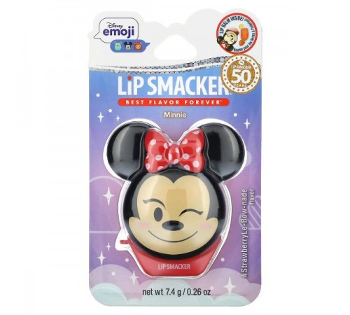 Lip Smacker, Disney Emoji, бальзам для губ Minnie, StrawberryLe-Bow-nade, 7,4 г (0,26 унції)