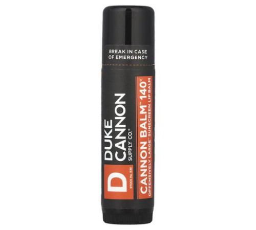 Duke Cannon Supply Co., Cannon Balm™, 140º, сонцезахисний бальзам для губ Offensively Large™, SPF 30, 17 г (0,56 унції) Duke Cannon Supply Co., Cannon Balm™, 140º, сонцезахисний бальзам для губ Offensively Large™, SPF 30, 17 г (0,56 унції)