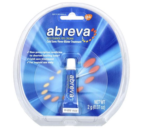Abreva, засіб від герпесу та лихоманки, 2 г (0,07 унції) Abreva, засіб від герпесу та лихоманки, 2 г (0,07 унції)
