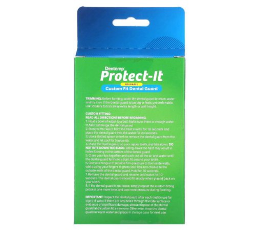 Dentemp, Protect-It, багаторазовий індивідуальний захист для зубів, 4 шт. + 1 футляр для зберігання