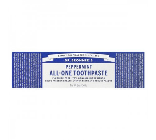 Dr. Bronner's, універсальна зубна паста, перцева м’ята, 140 г (5 унцій) Dr. Bronner's, універсальна зубна паста, перцева м’ята, 140 г (5 унцій)
