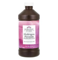 Heritage Store, HPM + White, Ополіскувач для порожнини рота з перекисом водню, супервідбілююча сила, 16 рідких унцій (480 мл)