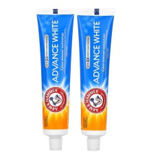 Arm & Hammer, AdvanceWhite, відбілююча зубна паста підвищеної ефективності, м’ята, подвійна упаковка, 170 г (6,0 унцій) кожна
