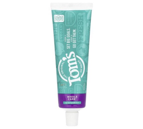 Tom's of Maine, Whole Care®, зубна паста з фтором проти карієсу, зимова м’ята, 113 г (4 унції)