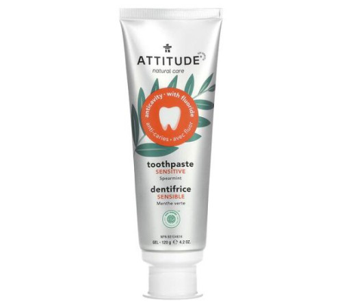 ATTITUDE, зубна паста-гель для чутливої шкіри, м’ята кучерява, 120 г (4,2 унції)