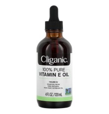 Cliganic, 100% Pure & Natural, олія з вітаміном E, 120 000 МО, 120 мл (4 рідк. унції)