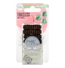 Invisibobble, Класичне кільце Traceless Hair, Crystal Clear/Pretzel Brown, упаковка 8 шт