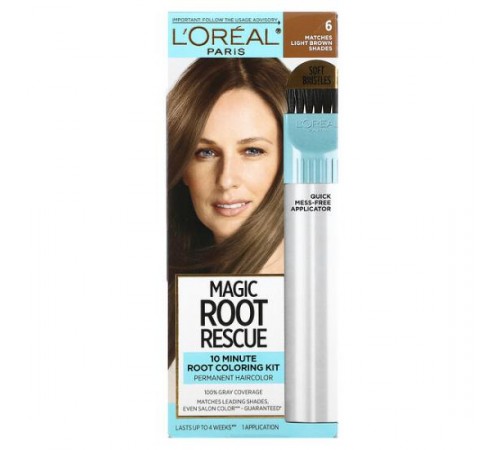 L'Oréal, Magic Root Rescue, 10-хвилинний набір для фарбування коренів, 6 світло-коричневих, 1 нанесення