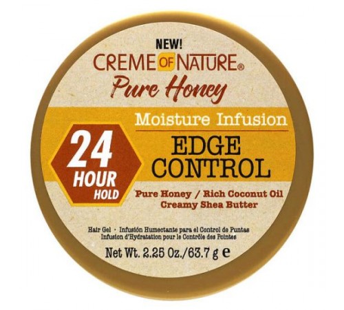 Creme Of Nature, Pure Honey, зволожувальний гель для контурів волосся, 63,7 г (2,25 унції)