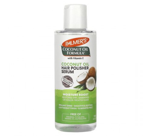Palmer's, Coconut Oil Formula, сироватка для полірування волосся Moisture Boost, 6 рідких унцій (178 мл) Palmer's, Coconut Oil Formula, сироватка для полірування волосся Moisture Boost, 6 рідких унцій (178 мл)