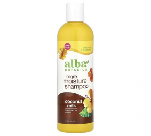 Alba Botanica, Шампунь More Moisture, кокосове молоко, 12 рідких унцій (355 мл) Alba Botanica, Шампунь More Moisture, кокосове молоко, 12 рідких унцій (355 мл)