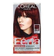 L'Oréal, Feria, Power Reds, інтенсивна блискуча фарба, R48, червоний оксамит, 1 застосування