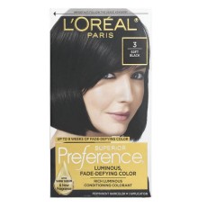 L'Oréal, Superior Preference, сяюча стійка барвниця, 3 ніжно-чорних, 1 нанесення