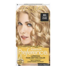 L'Oréal, Superior Preference, сяюча, стійка фарба, золотистий блонд, 8 г, 1 застосування