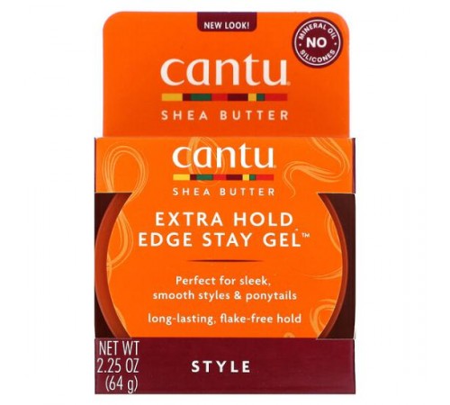 Cantu, масло ши для натурального волосся, гель Extra Hold Edge Stay, 64 г (2,25 унції)