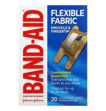 Band Aid, пластирі, еластична тканина, різні розміри, 20 шт