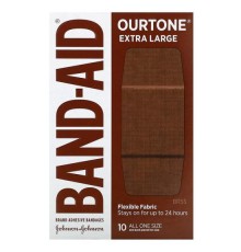 Band Aid, пластирі, Ourtone, еластична тканина, дуже великий розмір, BR55, 10 шт.