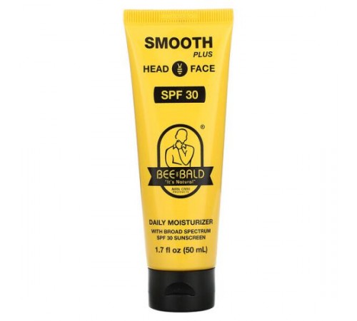 Bee Bald, Smooth Plus, щоденний зволожувальний крем для голови й обличчя, SPF 30, 50 мл (1,7 рідк. унції)