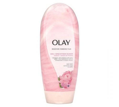 Olay, Moisture Ribbons Plus, гель для душу, ши й нотки квітів півонії, 532 мл (18 рідк. унцій)