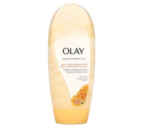 Olay, Moisture Ribbons Plus, гель для душу, ши й мед манука, 532 мл (18 рідк. унцій)