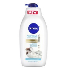 Nivea, Pampering Body Wash with Nourishing Serum, Coconut & Almond Milk, 30 fl oz (887 ml)