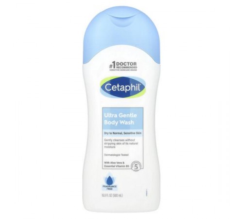 Cetaphil, Ultra Gentle, Body Wash, Fragrance Free, 16.9 fl oz (500 ml)