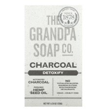 The Grandpa Soap Co., мило для обличчя й тіла, деревне вугілля, 120 г (4,25 унції)