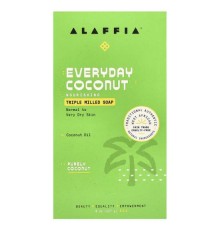 Alaffia, Everyday Coconut, мило триразового помелу, чистий кокос, 227 г (8 унцій)