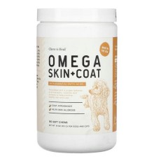 Chew + Heal, Omega, Skin + Coat, з незамінними жирними кислотами, для собак і котів, 180 жувальних таблеток, 513 г (18 унцій)