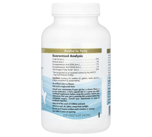Nordic Naturals, Omega-3 Pet, добавка з омега-3 для собак, 180 капсул