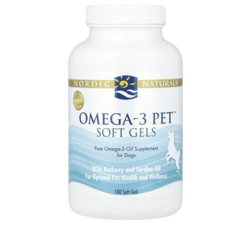 Nordic Naturals, Omega-3 Pet, добавка з омега-3 для собак, 180 капсул
