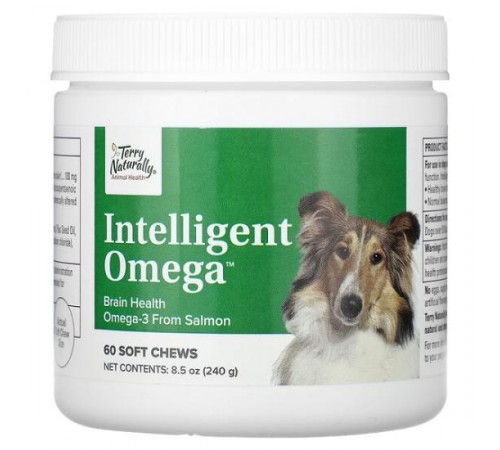 Terry Naturally, Intelligent Omega, для собак, 60 жувальних таблеток Terry Naturally, Intelligent Omega, для собак, 60 жувальних таблеток