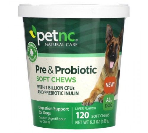petnc NATURAL CARE, м’які жувальні таблетки з пребіотиками та пребіотиками, для собак, для печінки, 120 м’яких жувальних таблеток, 180 г (6,3 унції) petnc NATURAL CARE, м’які жувальні таблетки з пребіотиками та пребіотиками, для собак, для печінки, 120 м’яких жувальних таблеток, 180 г (6,3 унції)