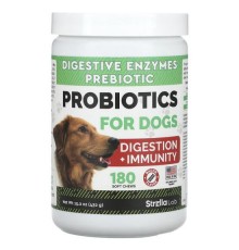 StrellaLab, Probiotics, для собак, бекон, 180 м’яких жувальних таблеток, 432 г (15,2 унції)