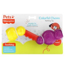 Fisher-Price, Pets, кольорові жувальні іграшки для прорізування зубів, для цуценят, 1 жуйка
